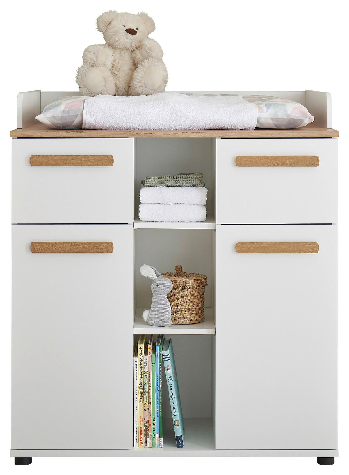 WICKELKOMMODE 89,2/100,2/70 cm  - Eiche Artisan/Weiß, Basics, Holzwerkstoff/Kunststoff (89,2/100,2/70cm) - My Baby Lou