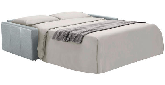SCHLAFSOFA Bard in Echtleder Silberfarben  - Silberfarben/Schwarz, KONVENTIONELL, Leder/Kunststoff (206/81/96cm) - Novel