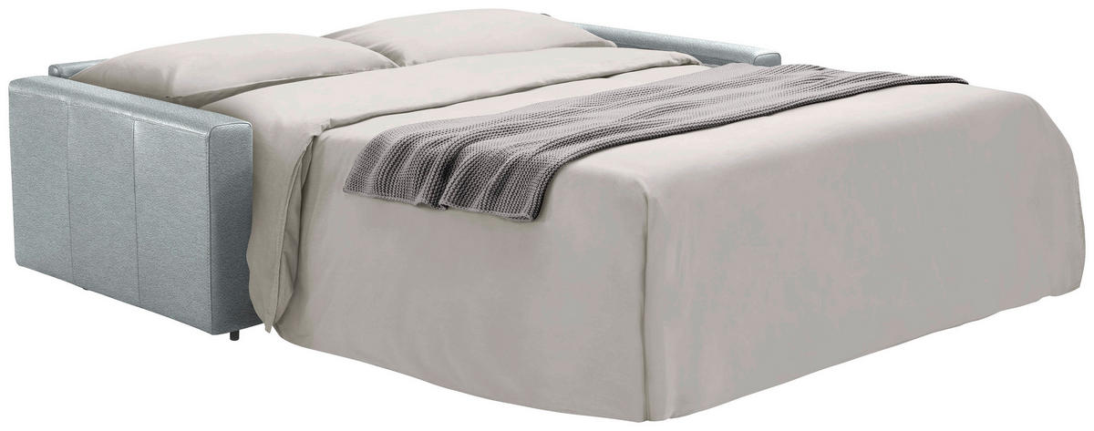 SCHLAFSOFA Silberfarben  - Silberfarben/Schwarz, Konventionell, Leder/Kunststoff (206/81/96cm) - Novel