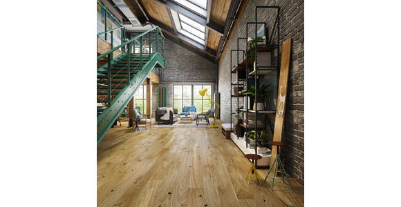 Parkett PARKETTBODEN Eiche per m² - Eichefarben, LIFESTYLE, Holz (180/15,5/1,4cm) - Ambiente