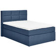 BOXSPRINGBETT 100/200 cm,  in Dunkelblau, Bettkasten, Topper, Matratzen, H3 = fest  - Schwarz/Dunkelblau, KONVENTIONELL, Textil (100/200cm) - Carryhome