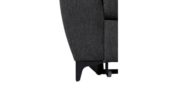 ECKSOFA Schwarz Velours Bettkasten, Schlaffunktion, Rücken echt, Kopfteilverstellung, Liegefläche im Originalstoff  - Schwarz, KONVENTIONELL, Textil/Metall (255/217cm) - Carryhome