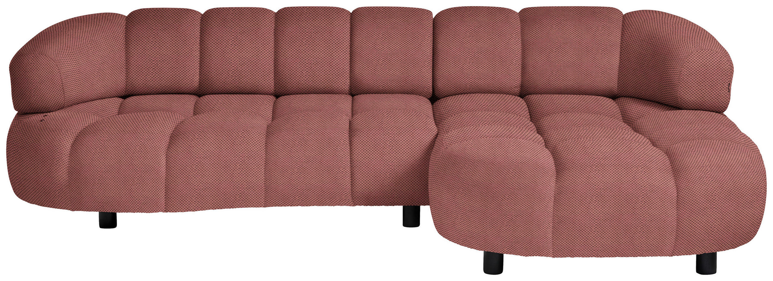 ECKSOFA in Webstoff Altrosa  - Schwarz/Altrosa, Design, Holz/Textil (284/183cm) - Welnova