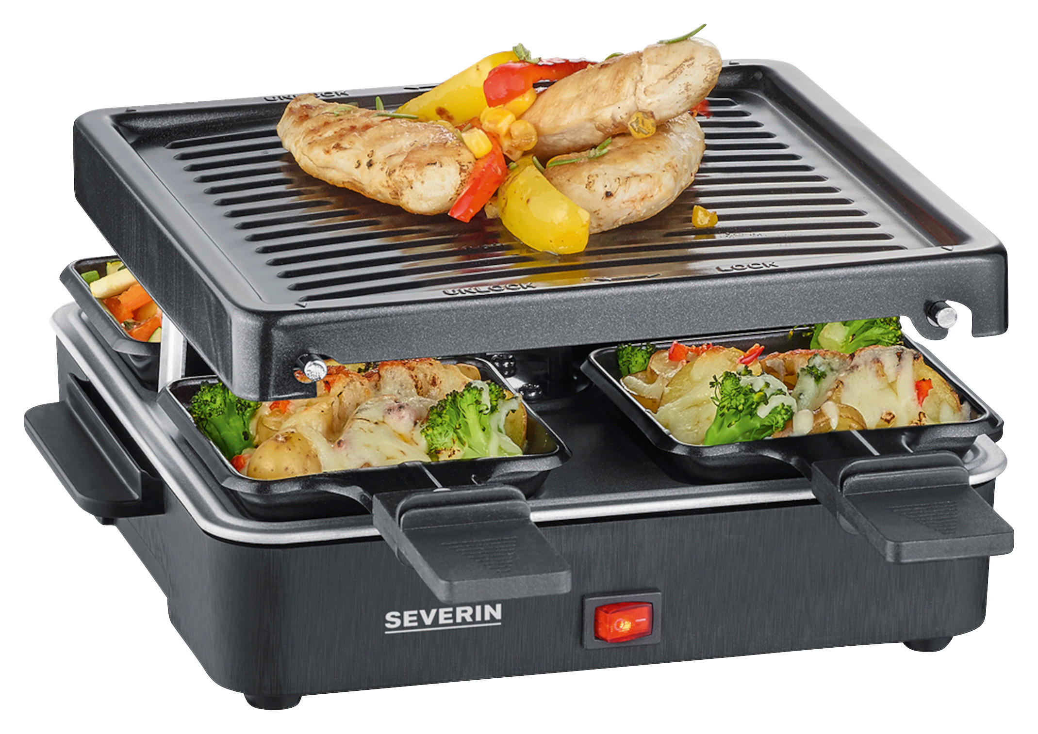 RACLETTE-GRILL  - Schwarz, Basics, Kunststoff (26/40/12,2cm) - Severin