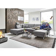 WOHNLANDSCHAFT in Flachgewebe Grau - Chromfarben/Grau, KONVENTIONELL, Textil/Metall (200/217cm) - Voleo