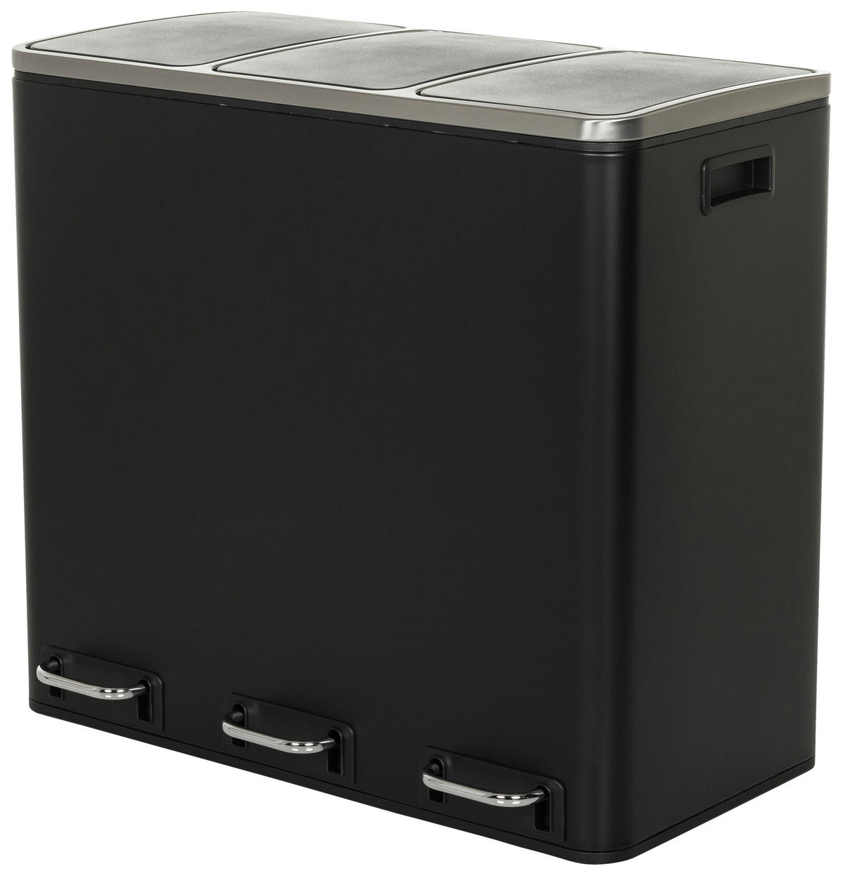 ABFALLSAMMLER 3 x 18  L  - Schwarz, MODERN, Kunststoff/Metall (61.0/56.0/31.5cm) - MID.YOU