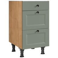 SCHUBKASTENUNTERSCHRANK 45/87/56 cm  in Grün, Eichefarben  - Eichefarben/Schwarz, MODERN, Holzwerkstoff/Metall (45/87/56cm) - Nobilia