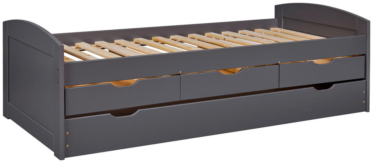 AUSZIEHBETT 90/200 cm Grau  - Naturfarben/Grau, Basics, Holz/Kunststoff (90/200cm) - MID.YOU