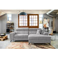 ECKSOFA in Velours Hellgrau  - Hellgrau/Schwarz, Design, Textil/Metall (267/181cm) - Carryhome