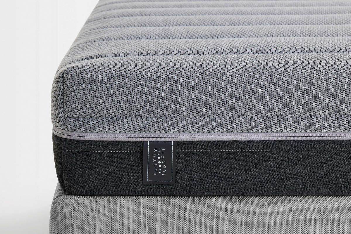 KOMFORTSCHAUMMATRATZE Optimum Support 140/200 cm Höhe ca. 16 cm  - Schwarz/Grau, Basics, Textil (140/200cm) - Yatas