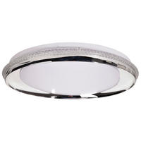 LED MENNYEZETI LÁMPA - krómszínű/fehér, Basics, műanyag/fém (50/50/7cm)