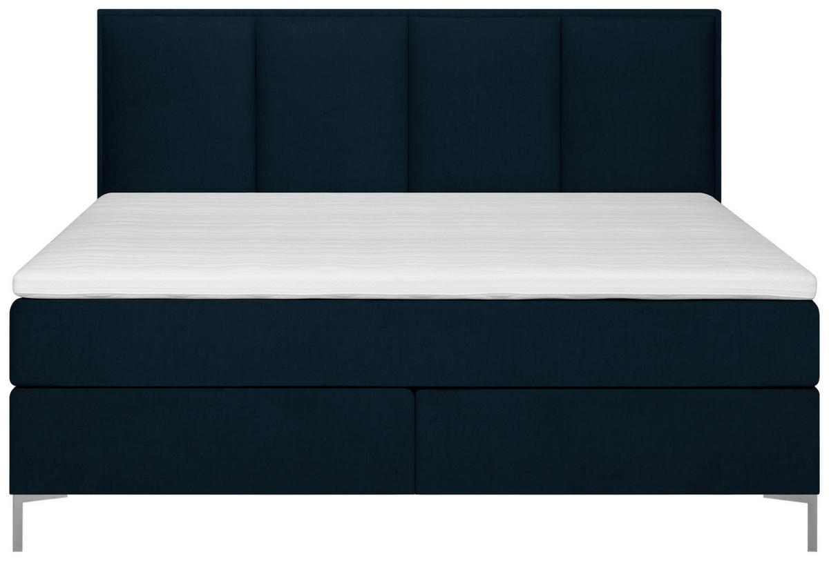 BOXSPRINGBETT 140/200 cm  in Dunkelblau  - Alufarben/Dunkelblau, Modern, Textil (140/200cm) - MID.YOU