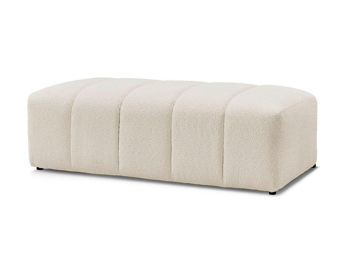 HOCKER ANNECY Bouclé Beige  - Beige/Schwarz, MODERN, Kunststoff/Textil (140/45/70cm)
