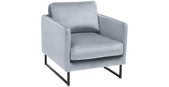 SESSEL in Samt Grau, Silberfarben - Silberfarben/Schwarz, Design, Textil/Metall (72/78/84cm) - Carryhome