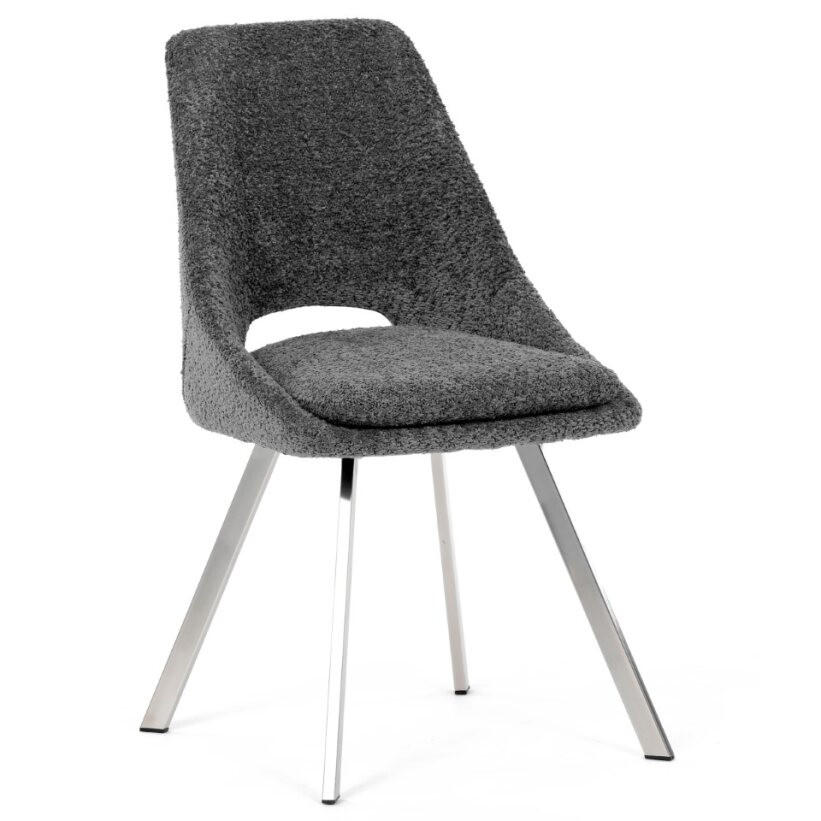 STOLIČKA, 47/85/55 cm - sivá/strieborná, Modern, kov/textil (47/85/55cm) - Carryhome