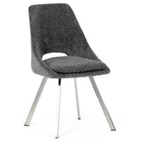 STOLIČKA, 47/85/55 cm - sivá/strieborná, Modern, kov/textil (47/85/55cm) - Carryhome