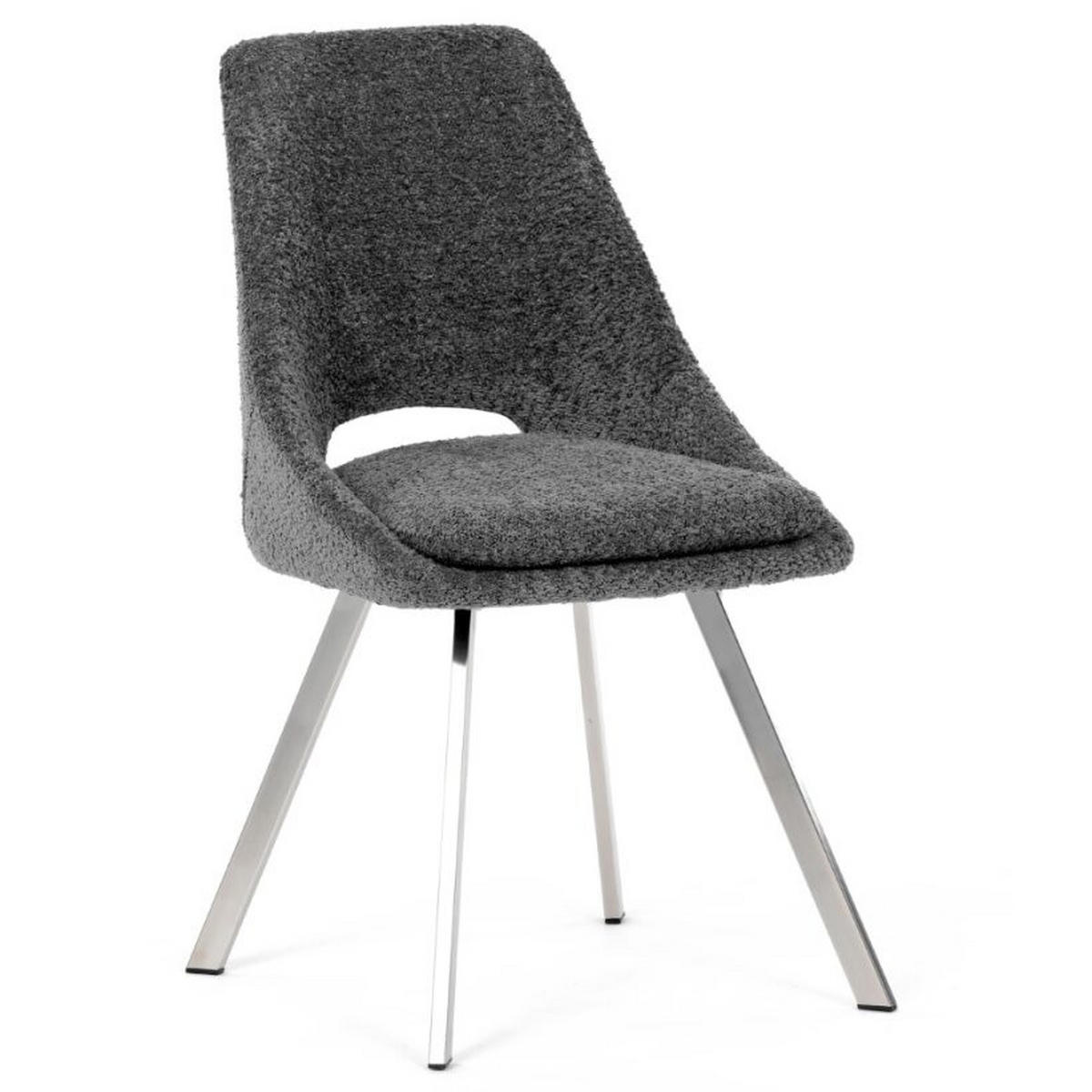 STOLIČKA, 47/85/55 cm - sivá/strieborná, Modern, kov/textil (47/85/55cm) - Carryhome