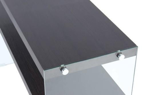 BEISTELLTISCH in Glas, Holzwerkstoff 32/110/75 cm  - Klar/Dunkelbraun, Basics, Glas/Holzwerkstoff (32/110/75cm) - Kayoom