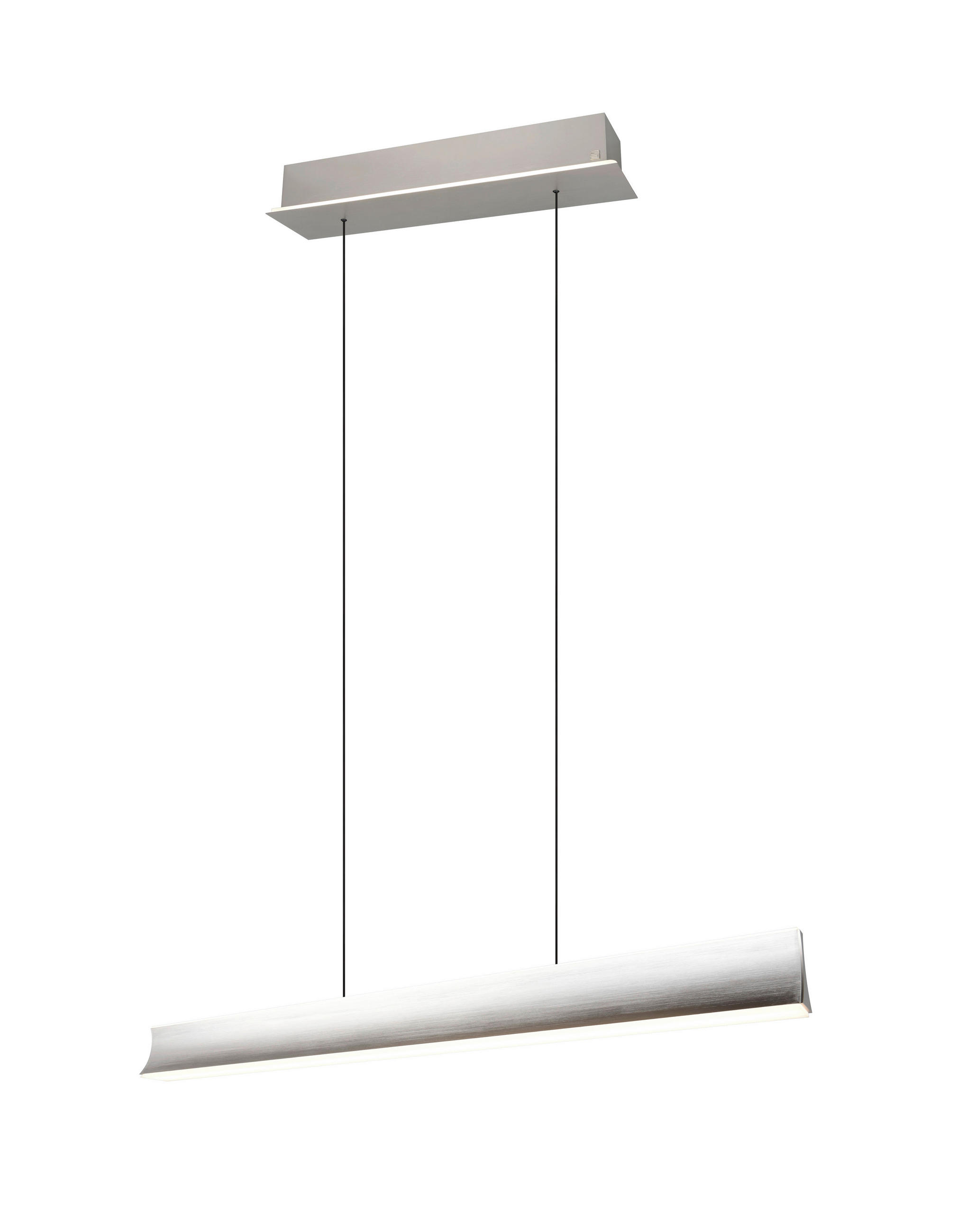 LED-HÄNGELEUCHTE 115,5/14/200 cm    - Weiß/Nickelfarben, Design, Kunststoff/Metall (115,5/14/200cm) - Cinque