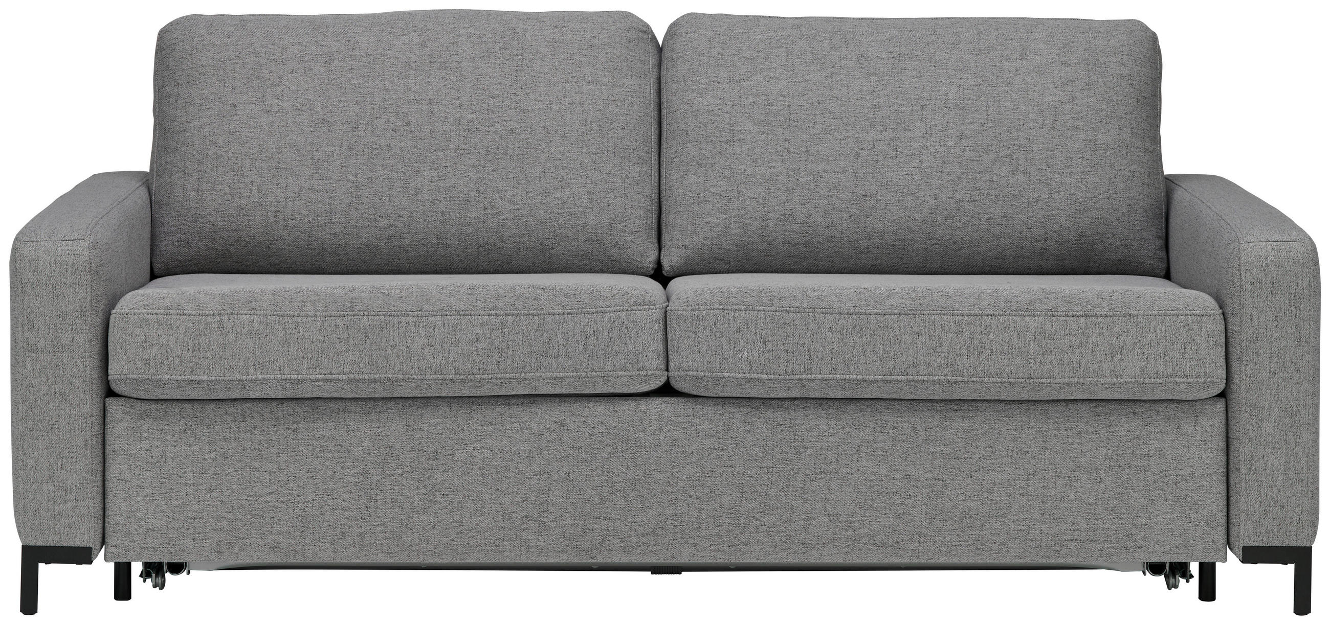 SCHLAFSOFA Webstoff Grau  - Schwarz/Grau, KONVENTIONELL, Textil/Metall (187/84/97cm) - Livetastic
