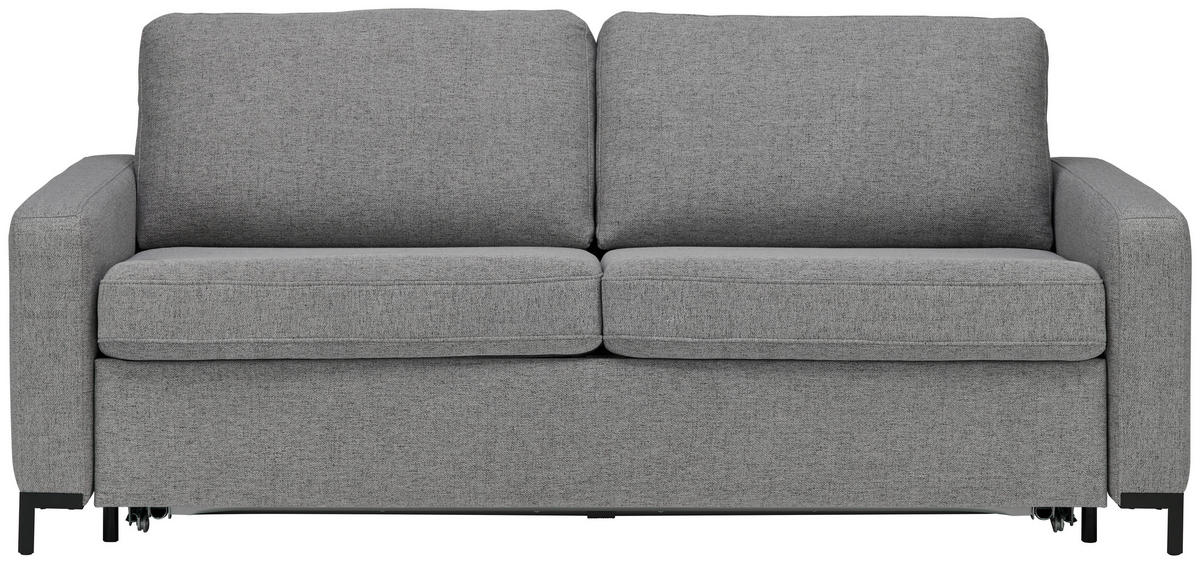 BÄDDSOFFA i vävt tyg grå  - svart/grå, Klassisk, metall/textil (187/84/97cm) - Livetastic