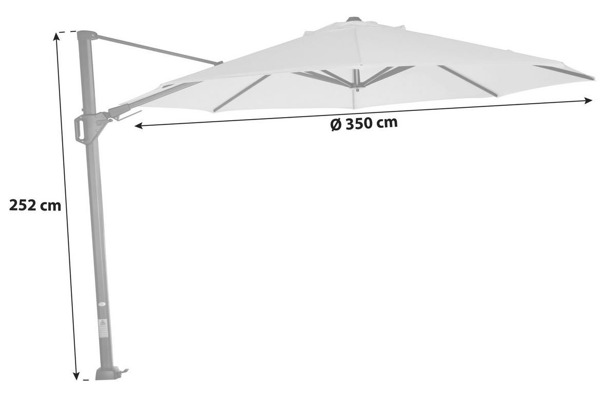 AMPELSCHIRM  350/350 cm  - Anthrazit/Grau, KONVENTIONELL, Textil/Metall (350/350cm) - Siena Garden