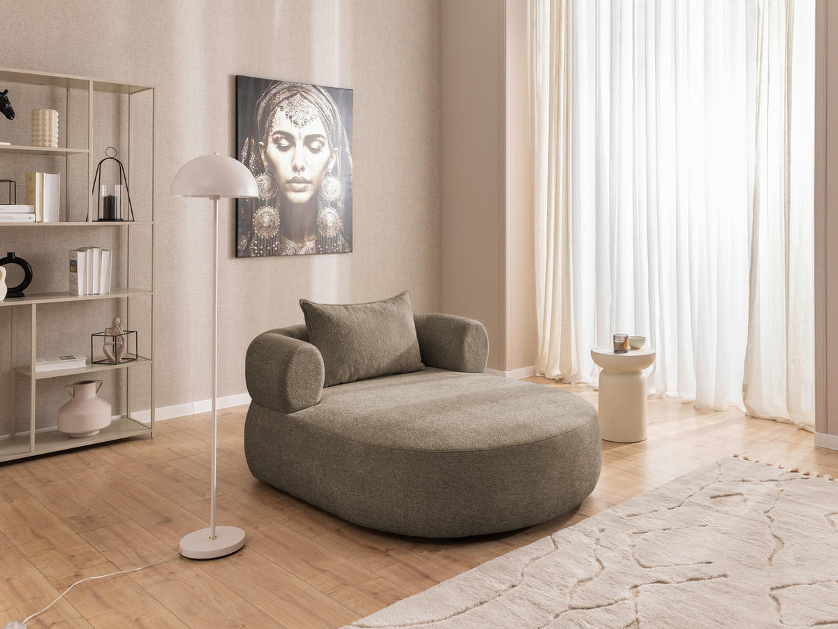 XXL-SESSEL Chenille Braun    - Schwarz/Braun, Design, Kunststoff/Textil (122/76/156cm) - Livetastic