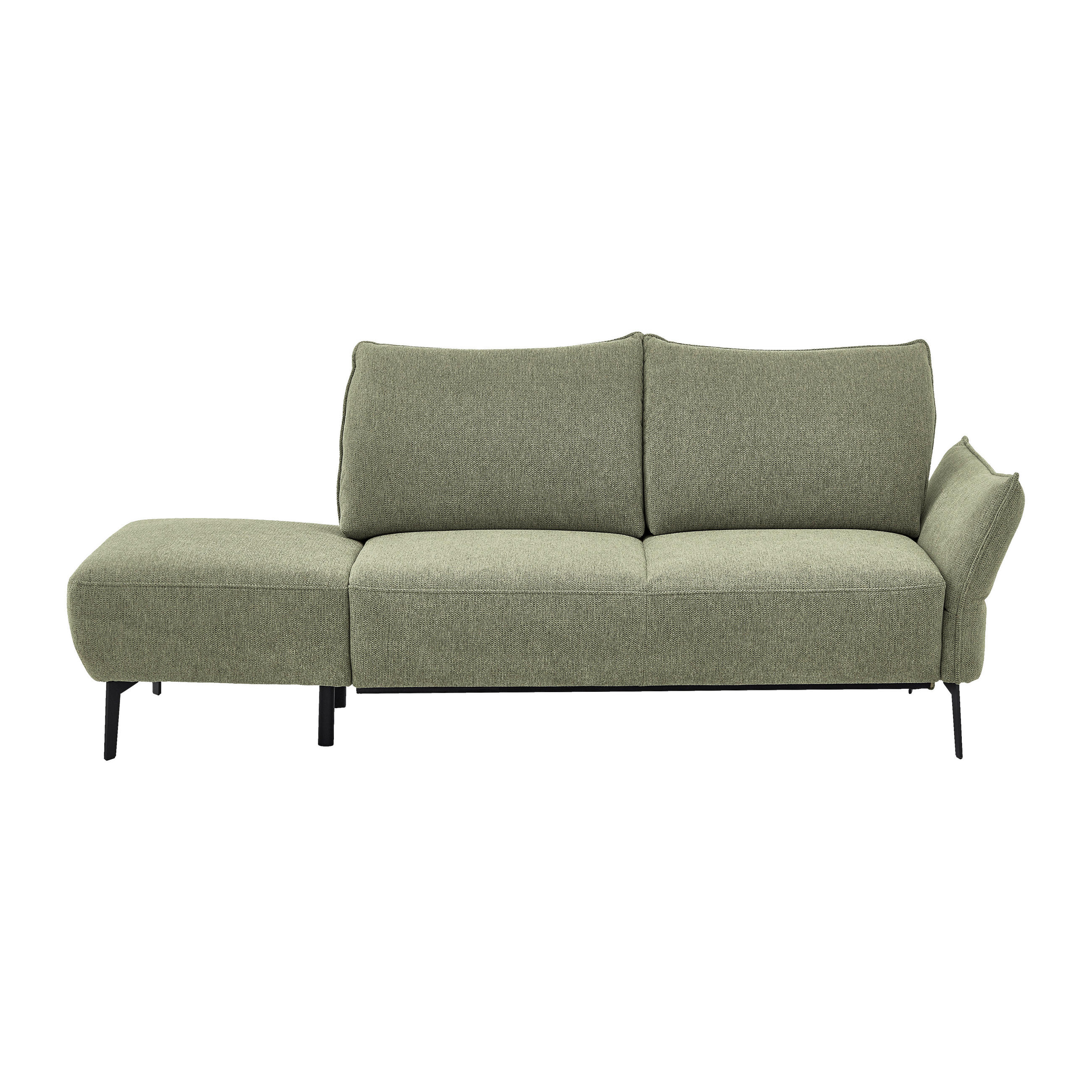 RÉCAMIERE Chenille Grün  - Schwarz/Grün, Konventionell, Textil/Metall (206/90/92cm) - Elegando
