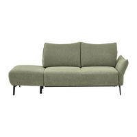 RÉCAMIERE Chenille Grün  - Schwarz/Grün, Konventionell, Textil/Metall (206/90/92cm) - Elegando