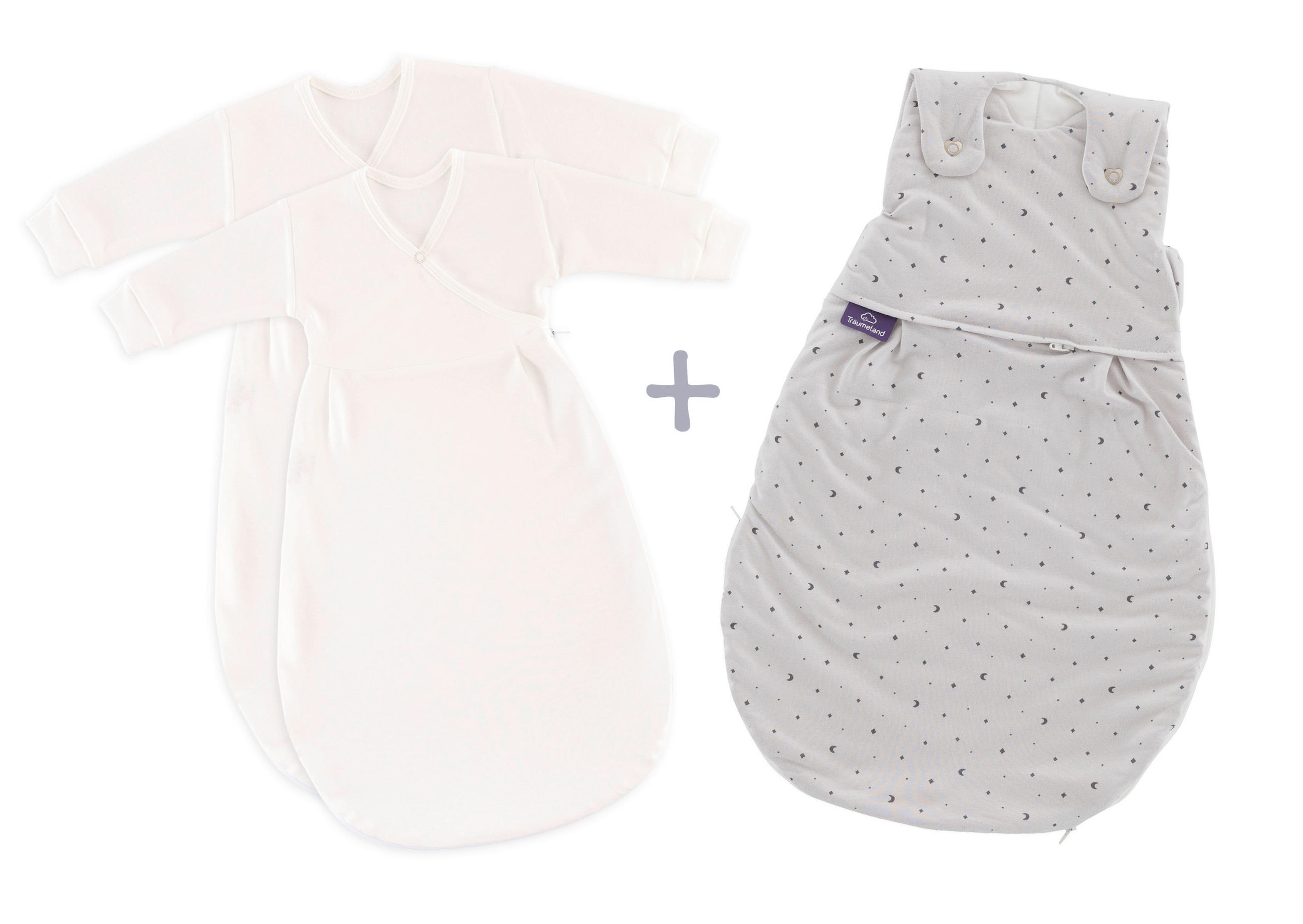 BABYSCHLAFSACKSET Moon grau 50/56  - Multicolor, Basics, Textil (50/56null) - Träumeland