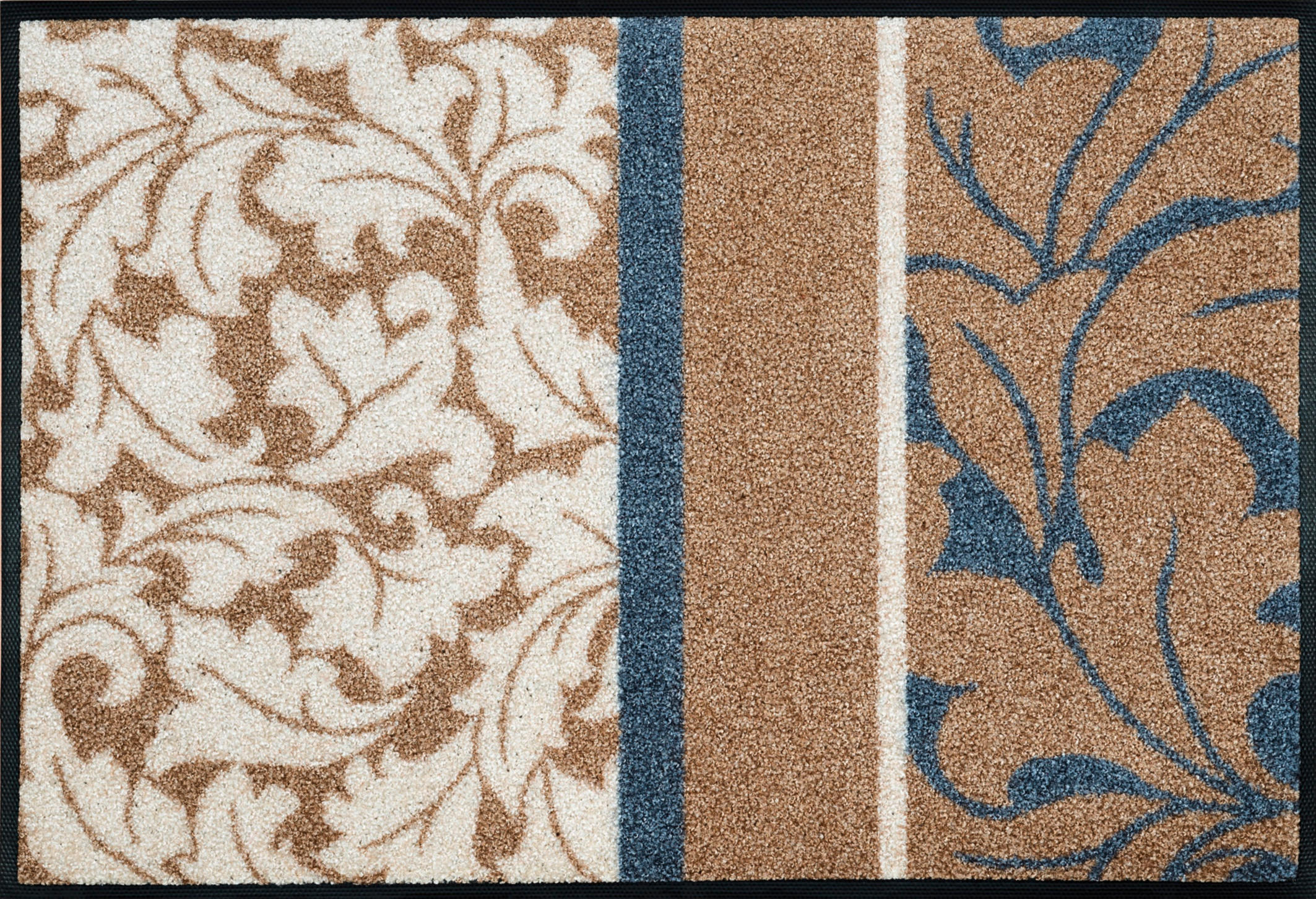 FUßMATTE  50/75 cm  Blau, Weiß, Beige  - Blau/Beige, LIFESTYLE, Kunststoff/Textil (50/75cm) - wash+dry