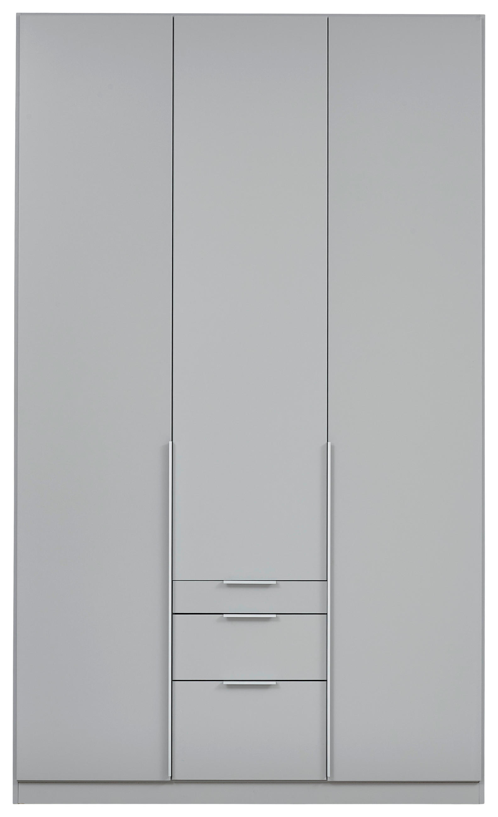 DREHTÜRENSCHRANK 136/229/54 cm 3-türig Hellgrau  - Hellgrau/Alufarben, MODERN, Holzwerkstoff (136/229/54cm) - Rauch Möbel