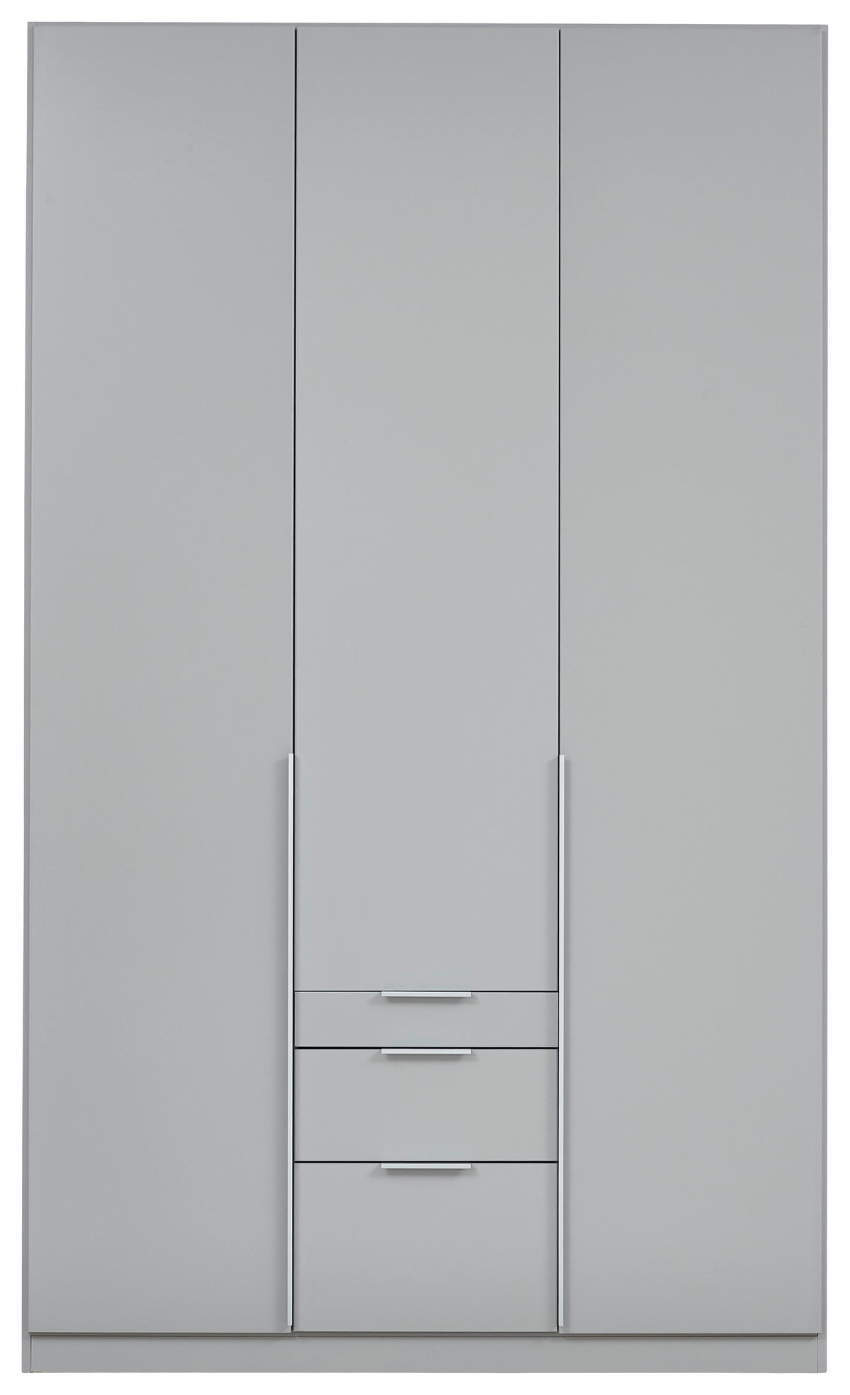 DREHTÜRENSCHRANK 136/229/54 cm 3-türig Hellgrau  - Hellgrau/Alufarben, MODERN, Holzwerkstoff (136/229/54cm) - Rauch Möbel