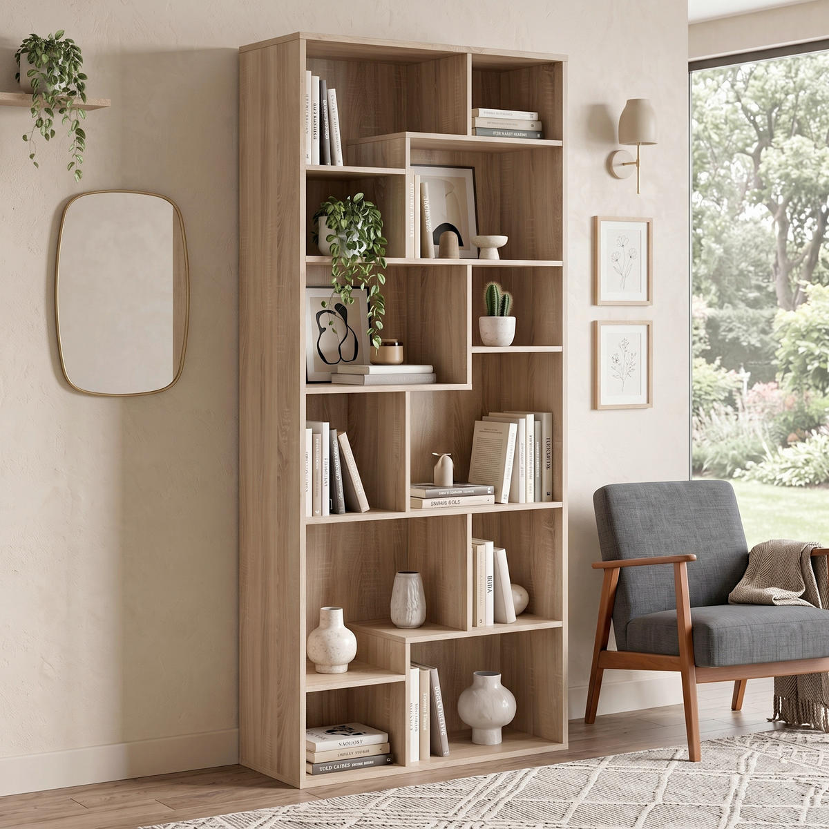 REGAL  87,5/197,5/33,5 cm Sonoma Eiche  - Sonoma Eiche, Design, Holzwerkstoff (87,5/197,5/33,5cm)
