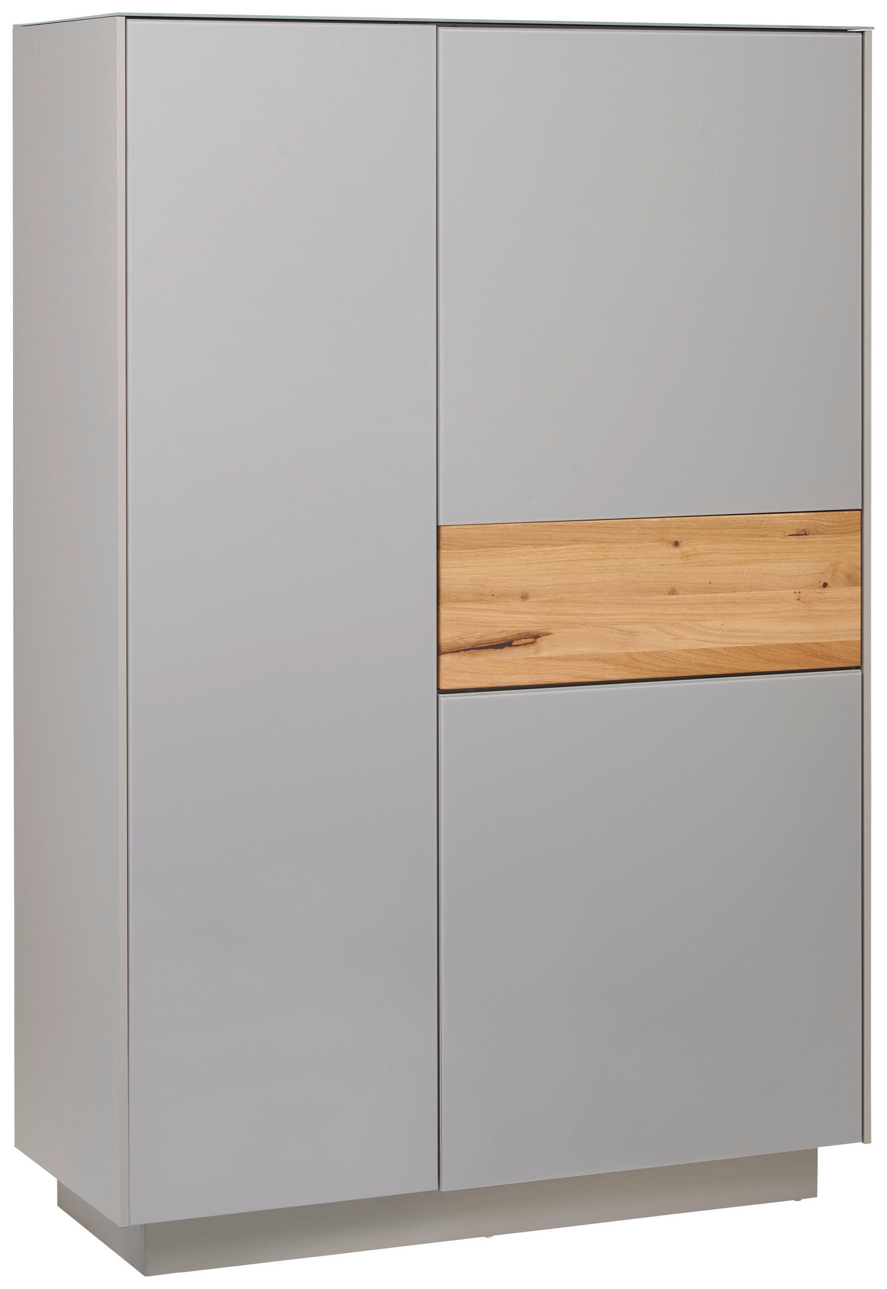 HIGHBOARD Eichefarben, Taupe  101/150/42 cm  - Taupe/Eichefarben, Design, Glas/Holz (101/150/42cm) - Novel