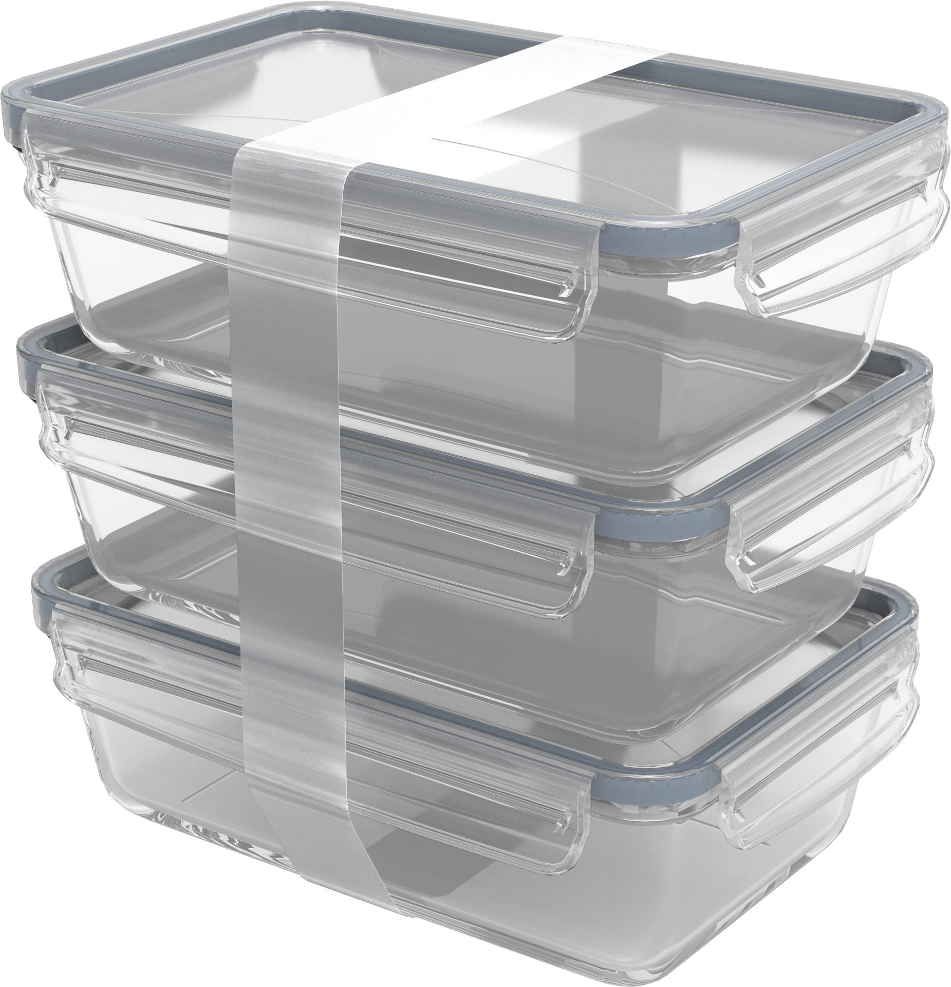 FRISCHHALTEDOSE CLIC & LOCK 1,3 L  - Blau/Transparent, Basics, Glas/Kunststoff (24/16,5/22,8cm) - Rotho