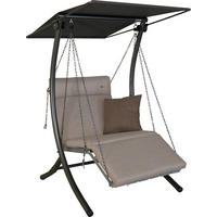 HOLLYWOODSCHAUKEL 100/160/145 cm  - Sandfarben/Dunkelgrau, Basics, Kunststoff/Textil (100/160/145cm) - Boxxx