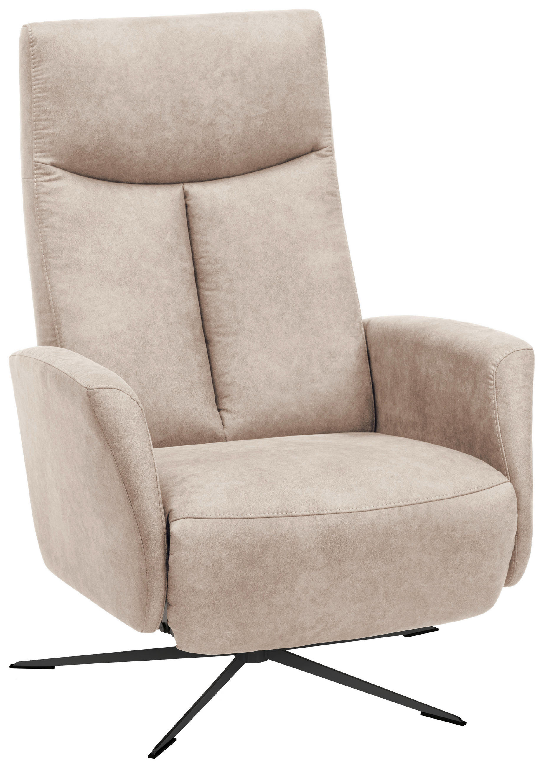 RELAXSESSEL in Textil Hellgrau  - Hellgrau/Schwarz, Design, Textil/Metall (73/105/82cm) - Welnova