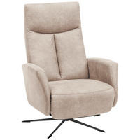 RELAXSESSEL Mikrofaser Relaxfunktion, Fußteilverstellung    - Hellgrau/Schwarz, Design, Textil/Metall (73/105/82cm) - Welnova