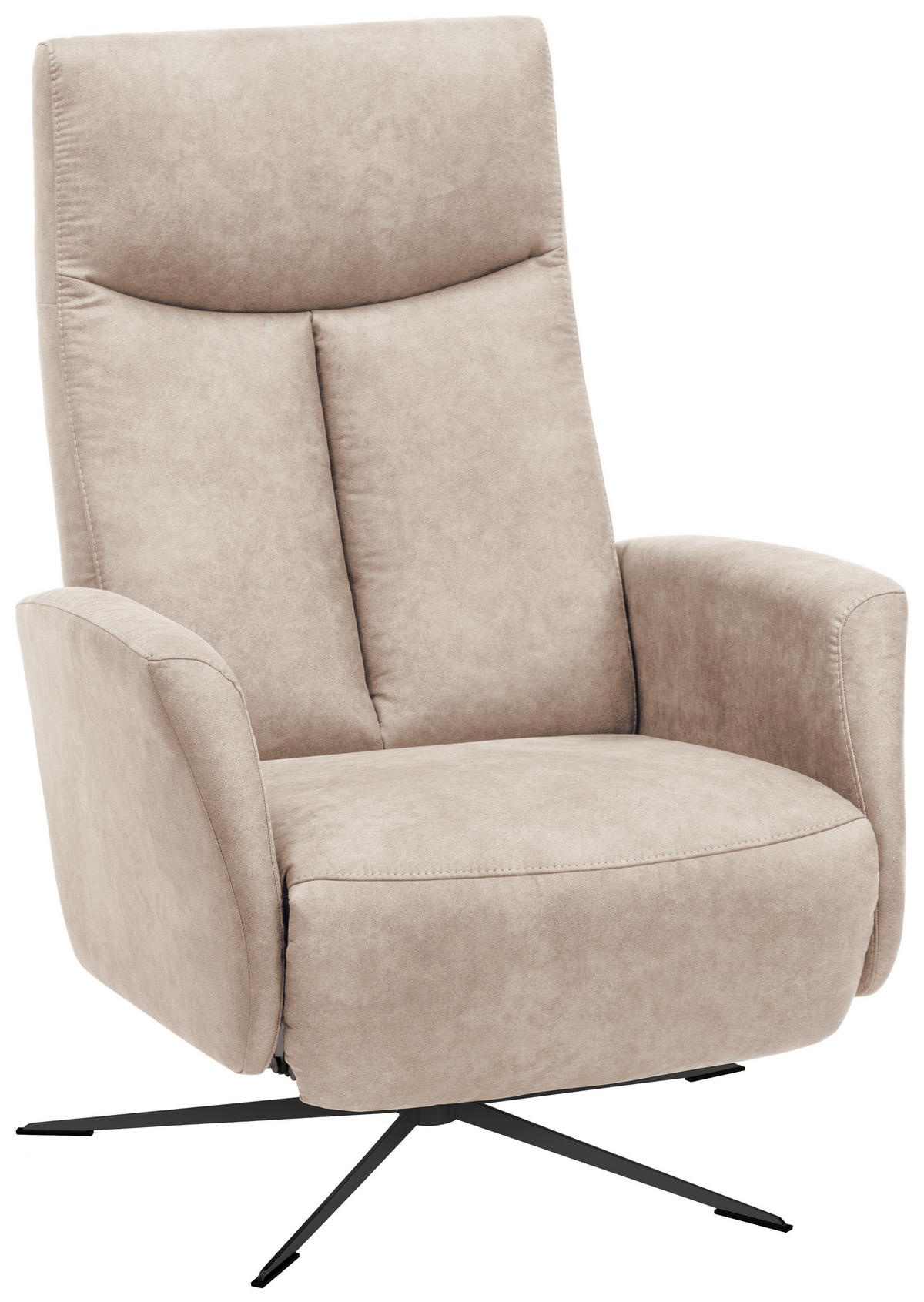 RELAXSESSEL Mikrofaser Relaxfunktion, Fußteilverstellung    - Hellgrau/Schwarz, Design, Textil/Metall (73/105/82cm) - Welnova