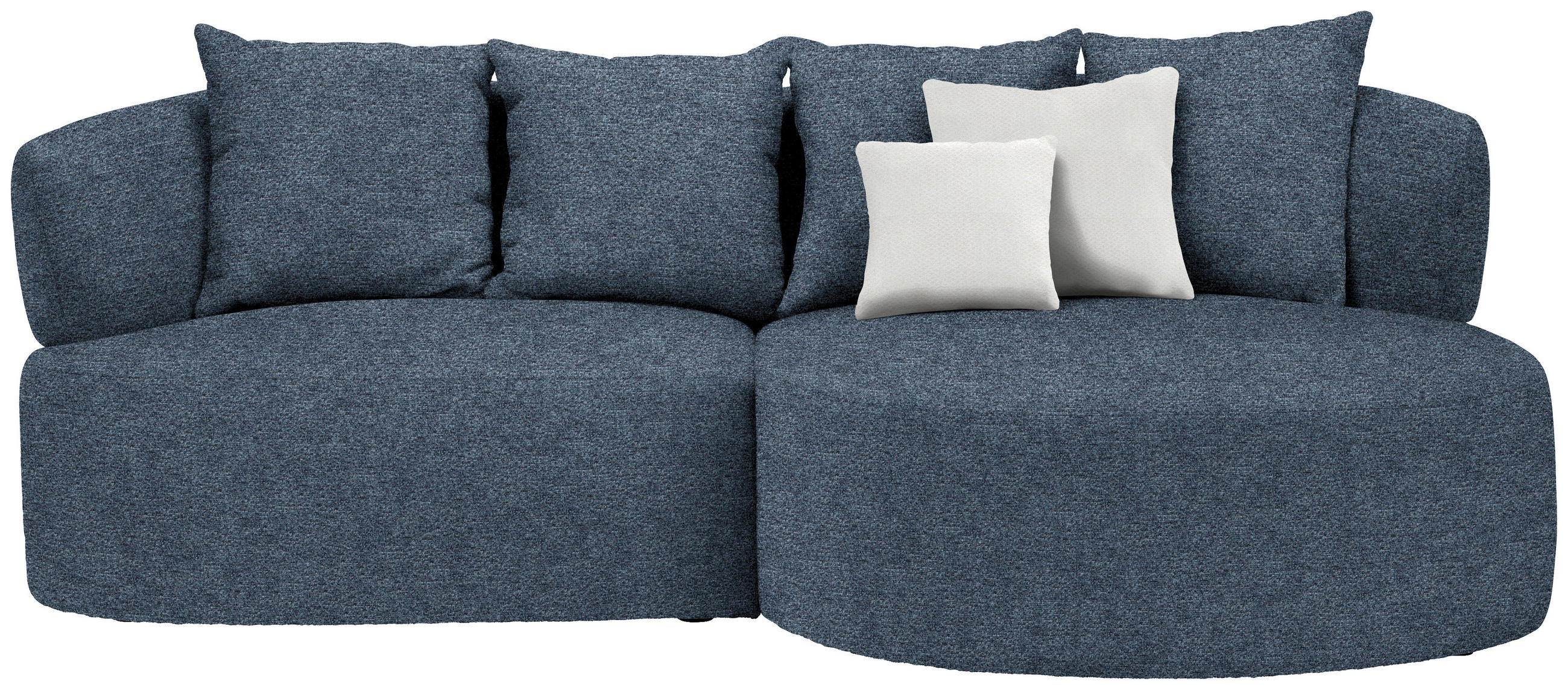 ECKSOFA in Chenille Blau  235/166 cm  - Blau/Beige, MODERN, Kunststoff/Textil (235/166cm) - Hom`in