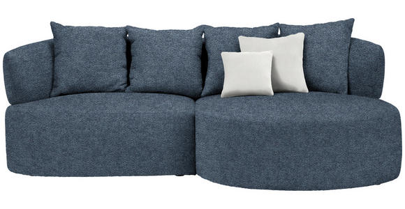 ECKSOFA in Chenille Blau  - Blau/Beige, MODERN, Kunststoff/Textil (235/166cm) - Hom`in