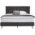 BOXSPRINGBETT 160/200 cm  in Dunkelgrau  - Dunkelgrau, Design, Holz/Textil (160/200cm) - Carryhome