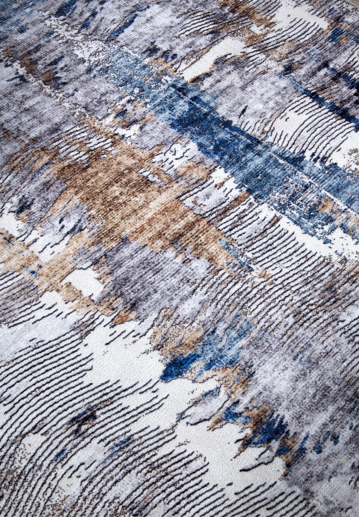 FLACHWEBETEPPICH 160/230 cm Imagination Dunkelblau, Beige  - Beige/Dunkelblau, Design, Kunststoff (160/230cm)
