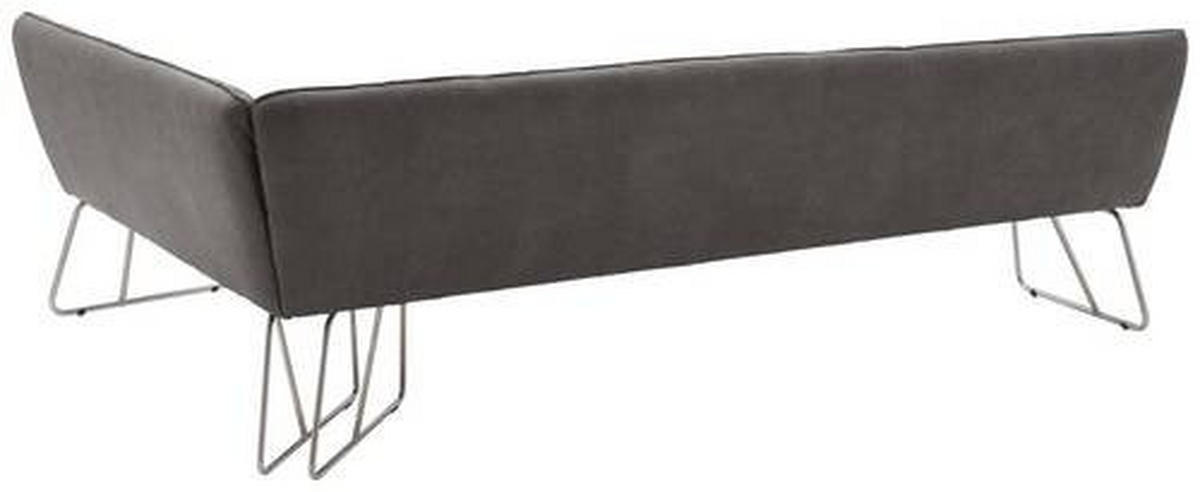 ECKBANK 304/174 cm  in Grau, Edelstahlfarben  - Edelstahlfarben/Grau, Design, Textil/Metall (304/174cm) - Dieter Knoll