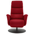 RELAXSESSEL in Leder Rot  - Rot/Schwarz, Design, Leder/Metall (76/108/86cm) - Dieter Knoll