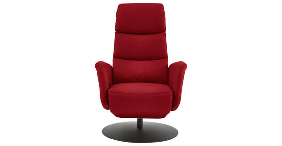 RELAXSESSEL in Leder Rot  - Rot/Schwarz, Design, Leder/Metall (76/108/86cm) - Dieter Knoll