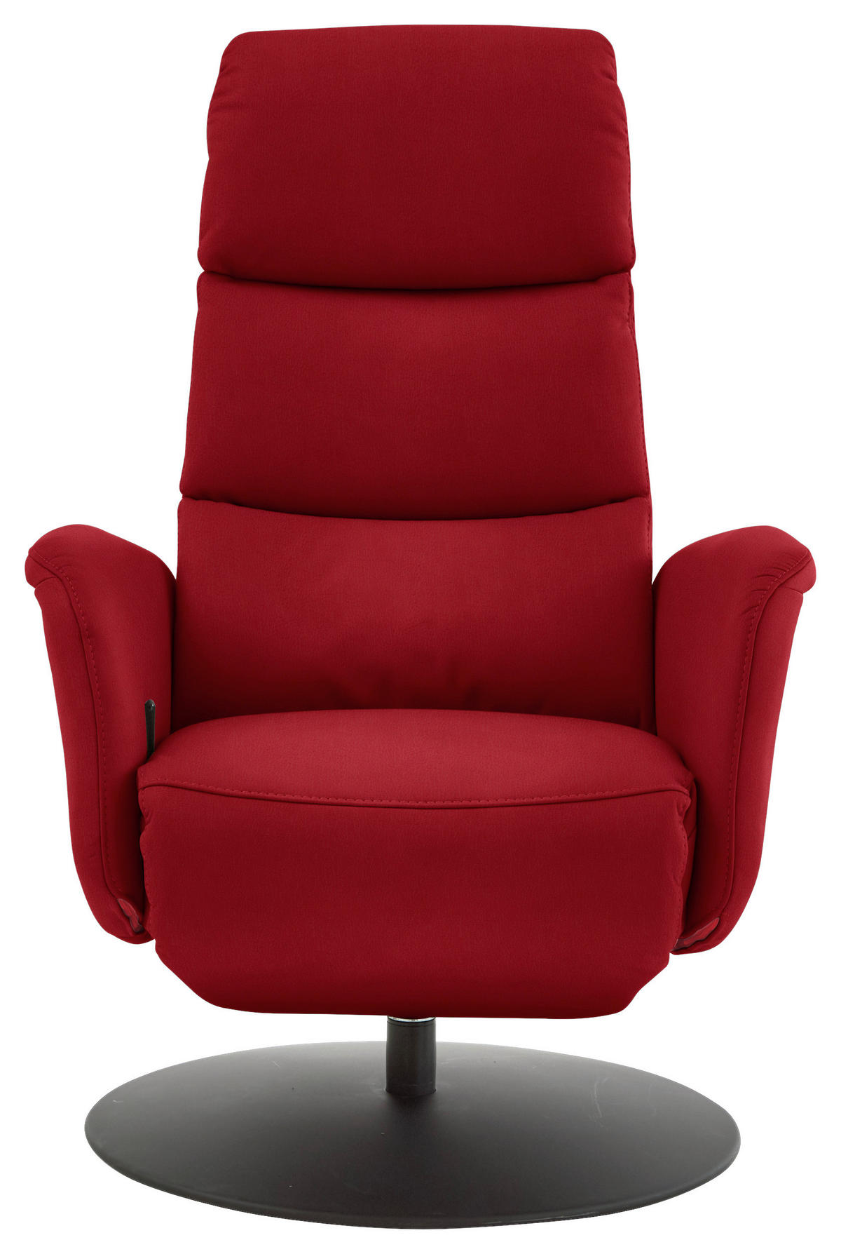 RELAXSESSEL in Leder Rot  - Rot/Schwarz, Design, Leder/Metall (76/108/86cm) - Dieter Knoll