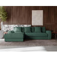 ECKSOFA in Cord Grün  182/302 cm  - Schwarz/Grün, MODERN, Kunststoff/Textil (182/302cm) - Carryhome