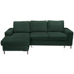 ECKSOFA Dunkelgrün Cord  - Dunkelgrün/Schwarz, KONVENTIONELL, Textil/Metall (150/240cm) - Carryhome